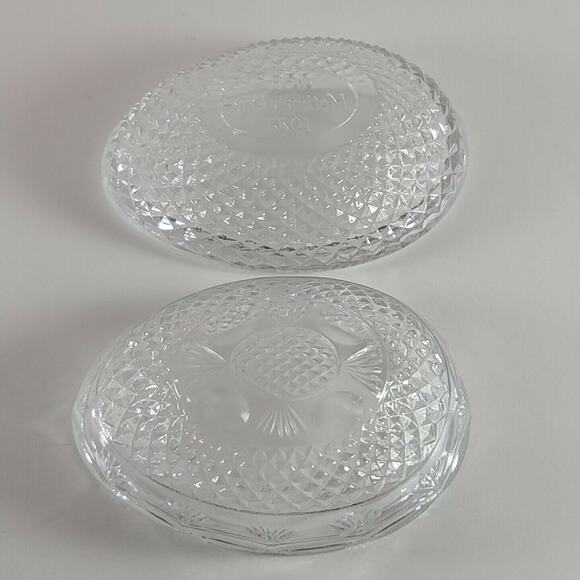 Vintage Cut Glass Egg Fostoria Avon Trinket Dish Candy Jelly Bean Bowl w/ Lid - Picture 5 of 9
